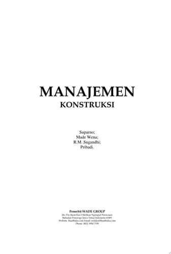MANAJEMEN KONSTRUKSI