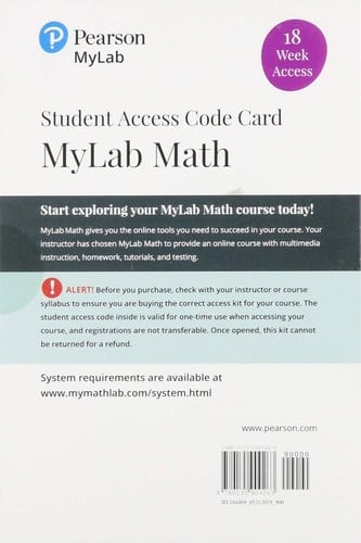 Mylab Math With Pearson Etext -- 18 Week Standalone Access Card -- for College Algebra Enhanced With Graphing Utilities