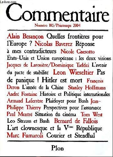 Commentaire N°105 / Printemps 2004