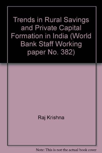 Trends in Rural Savings and Private Capital Formation in India