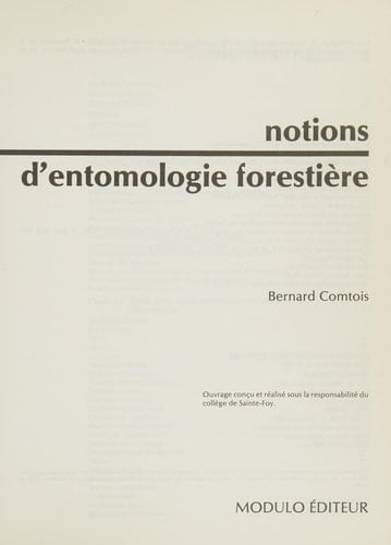 Notions d'entomologie forestière