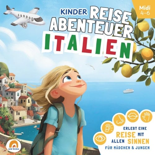 Reiseabenteuer Italien: Mitmachbuch für Kinder (4–6 Jahre) - Rätsel, Spiele, Malspaß & Reisetagebuch (German Edition)