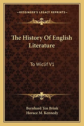 The History Of English Literature: To Wiclif V1