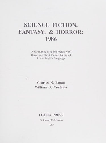 Science Fiction, Fantasy and Horror, 1986
