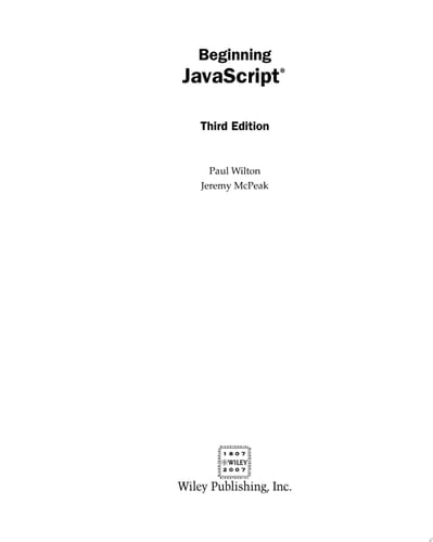 Beginning JavaScript