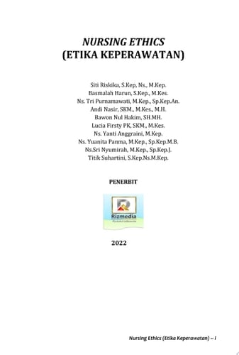 NURSING ETHICS (ETIKA KEPERAWATAN)