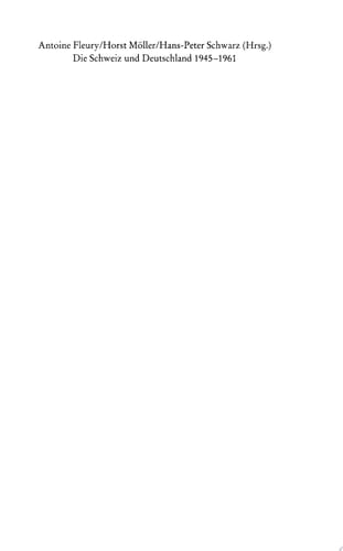 Die Schweiz und Deutschland 1945-1961