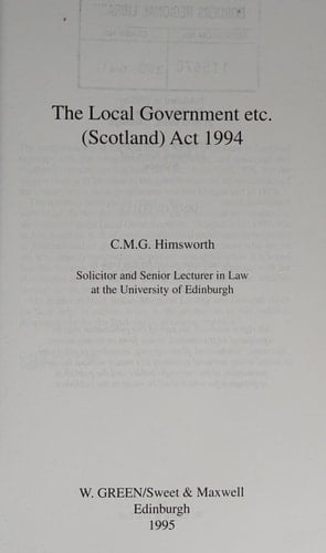 The Local Government Etc. (Scotland) Act 1994