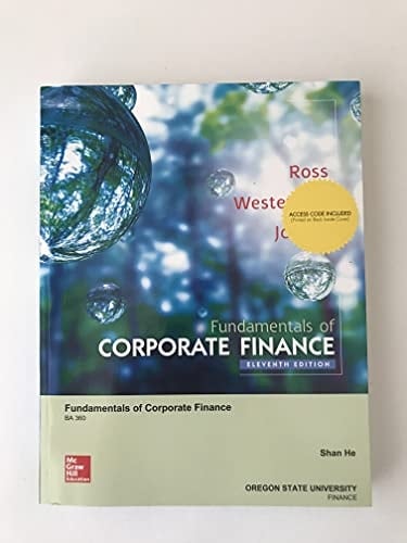 Fundamentals of Corporate Finance BA 360 Oregon State University
