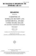 IRS Challenges in Implementing the Affordable Care Act