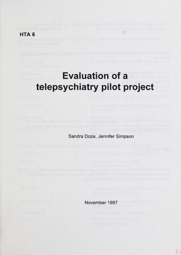 Evaluation of a Telepsychiatry Pilot Project