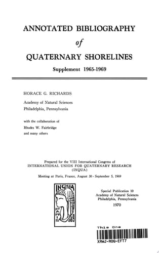 Annotated Bibliography of Quaternary Shorelines Supplement 1965-1969