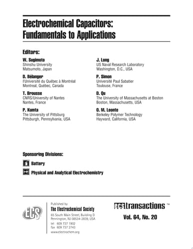 Electrochemical Capacitors: Fundamentals to Applications