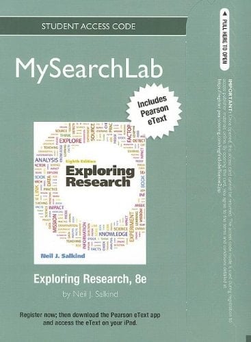 MySearchLab with Pearson eText -- Standalone Access Card -- for Exploring Research (8th Edition)