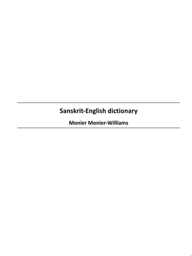 Sanskrit-English dictionary
