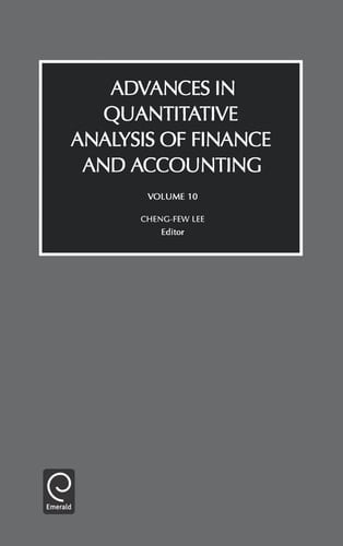 Advances in Quantitive Analysis of Finance and Accounting