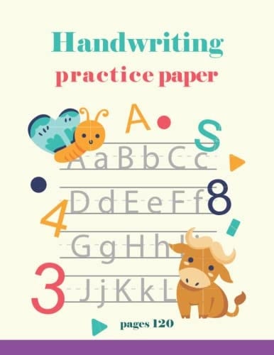 handwriting practice paper: 120 Blank handwriting practice paper with dotted lines