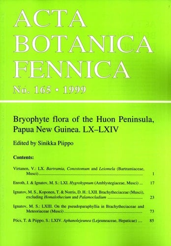 Bryophyte Flora of the Huon Peninsular, Papua New Guinea LX-LXIV