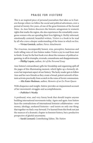 Visitors An American Feminist in East Central Europe