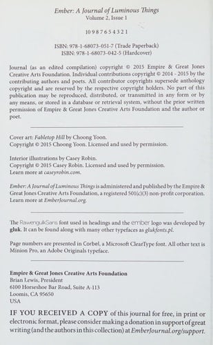 Ember Volume 2 Issue 1 (Fall 2015)