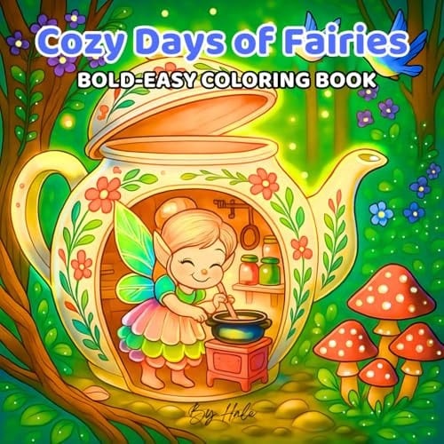 Cozy Days Of Fairies Coloring Book: Relax With Bold And Easy Fairy Designs For All Ages (Cozy & Cute Coloring Series)