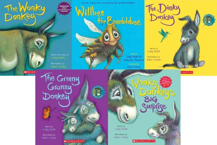 Craig Smith 5 Books Collection Set (The Dinky Donkey, Wonky Donkey's Big Surprise, The Grinny Granny Donkey, Willbee the Bumblebee, The Wonky Donkey)