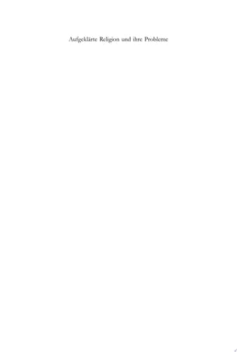 Aufgeklärte Religion und ihre Probleme