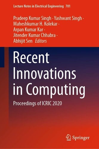 Recent Innovations in Computing Proceedings of ICRIC 2020