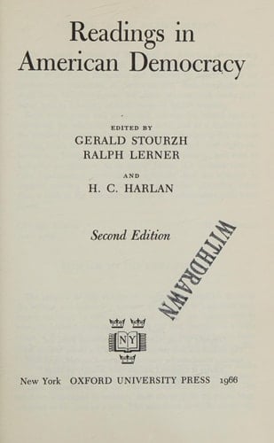 Readings in American Democracy