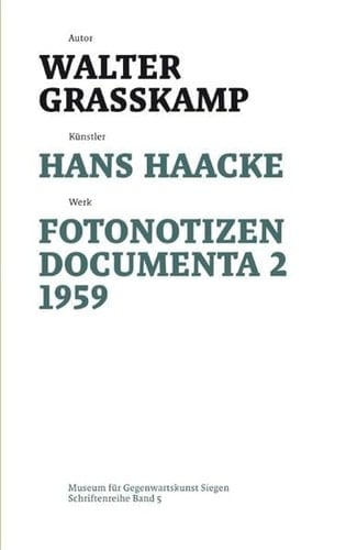 Künstler Hans Haacke, Werk Fotonotizen Documenta 2 1959