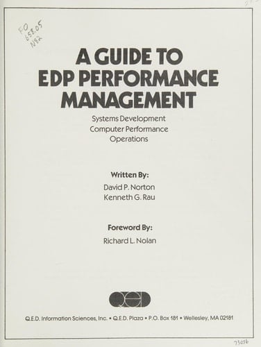 A Guide to EDP Performance Management Systems Development, Computer Performance, Operations
