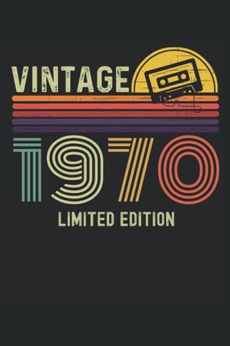 Vintage 1970 Limited Edition: Blank Lined Journal Notebook to Write in your Ideas, Plans, 50th Birthday Gifts