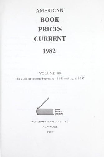 American Book Prices Current