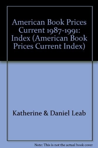American Book Prices Current Index, 1987-1991