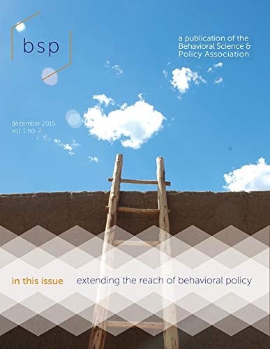Behavioral Science & Policy, Issue 2 Volume 1