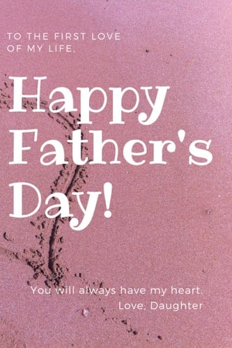 Happy Father's Day: TO THE FIRST LOVE OF MY LIFE | You will always have my heart. Love, Daughter | Composition Notebook, fathers day gifts