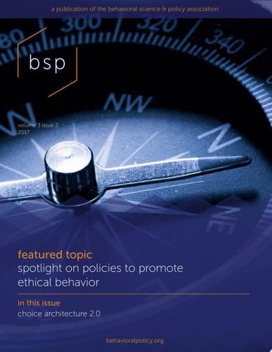 Behavioral Science & Policy, Volume 3, No. 2