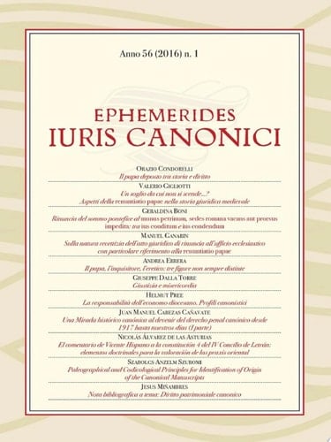 Ephemerides Iuris Canonici Anno 56 (2016) n.1