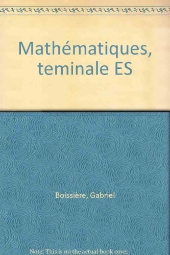 Mathématiques, teminale ES