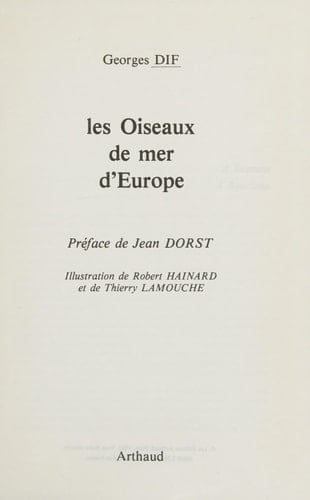 Les oiseaux de mer d'Europe