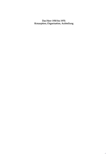 Das Heer 1950 bis 1970