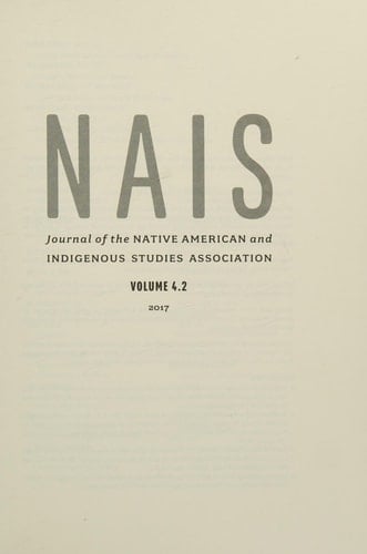 Nais 4. 2 Native American and Indigenous Studies