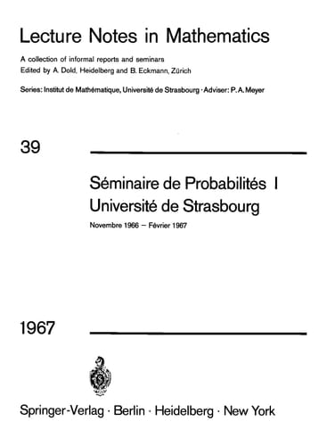 Seminaire de Probabilites XI Universite de Strasbourg