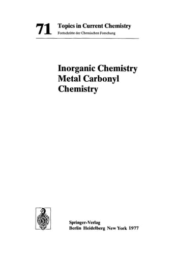 Inorganic Chemistry Metal Carbonyl Chemistry