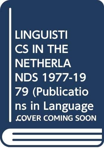 Linguistics in the Netherlands, 1977-1979
