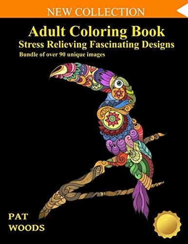 Adult Coloring Book: Stress Relieving Fascinating Designs 90 Unique Images