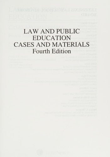 Law and Public Education Cases and Materials