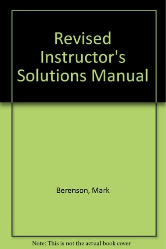 Revised Instructor's Solutions Manual