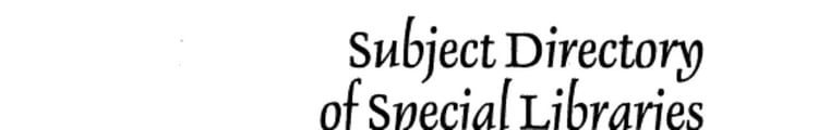 Subject Directory of Special Libraries Health Sciences Library