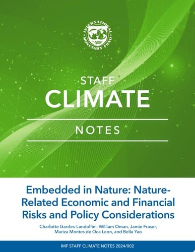 Embedded in Nature Nature-Related Economic and Financial Risks and Policy Considerations